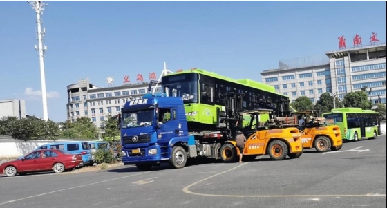 36 unidades de ônibus elétricos completos king long entregues para yiwu
