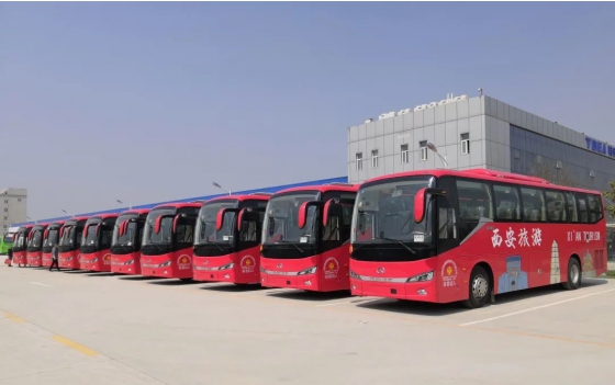 23 unidades de ônibus king long servem na maratona internacional de 2021 xi'an
