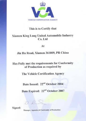 em março de 2005, king passou por muito tempo na certificação VCA e tornou-se o primeiro a entrar no mercado europeu.
